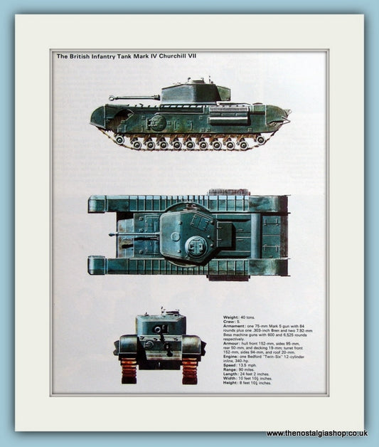 British Infantry Tank Mark IV Churchill VII Print (ref PR476)