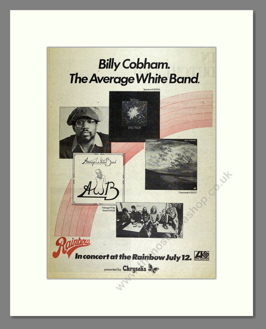 Average White Band, Billy Cobham - In Concert. Vintage Advert 1974 (ref AD16011)
