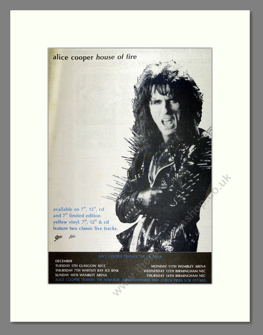 Alice Cooper - House of Fire. Vintage Advert 1989 (ref AD16015)