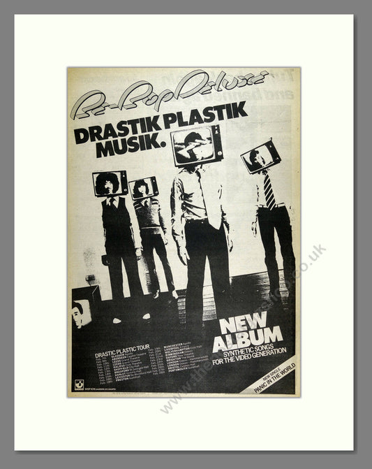 Be Bop Deluxe - Drastik Plastik Musik UK Tour. Vintage Advert 1978 (ref AD16078)
