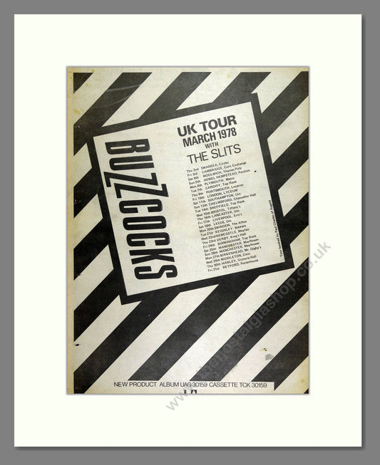 Buzzcocks - UK Tour with The Slits. Vintage Advert 1978 (ref AD16086)