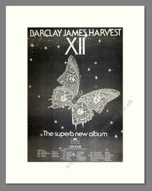 Barclay James Harvest - XII UK Tour. Vintage Advert 1978 (ref AD16110)