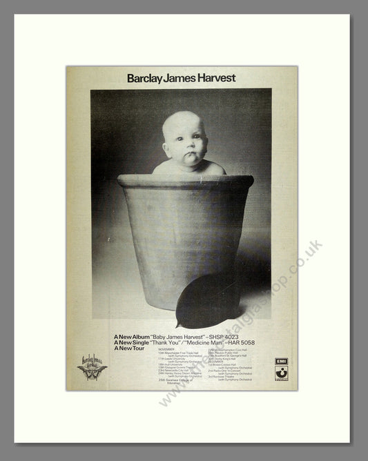 Barclay James Harvest - UK Tour. Vintage Advert 1972 (ref AD16111)