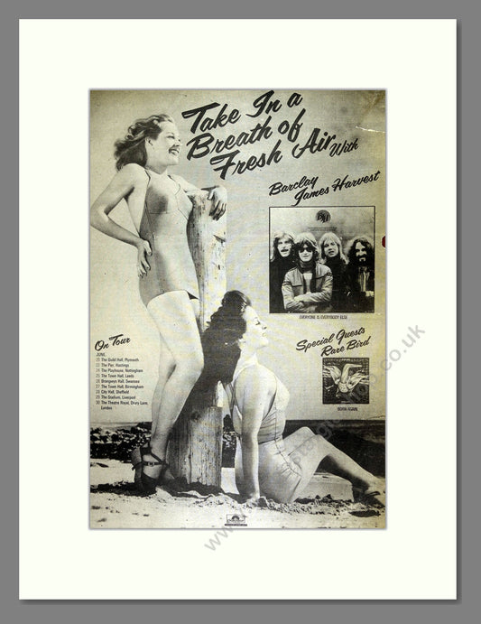 Barclay James Harvest - Breath of Fresh Air UK Tour. Vintage Advert 1974 (ref AD16113)