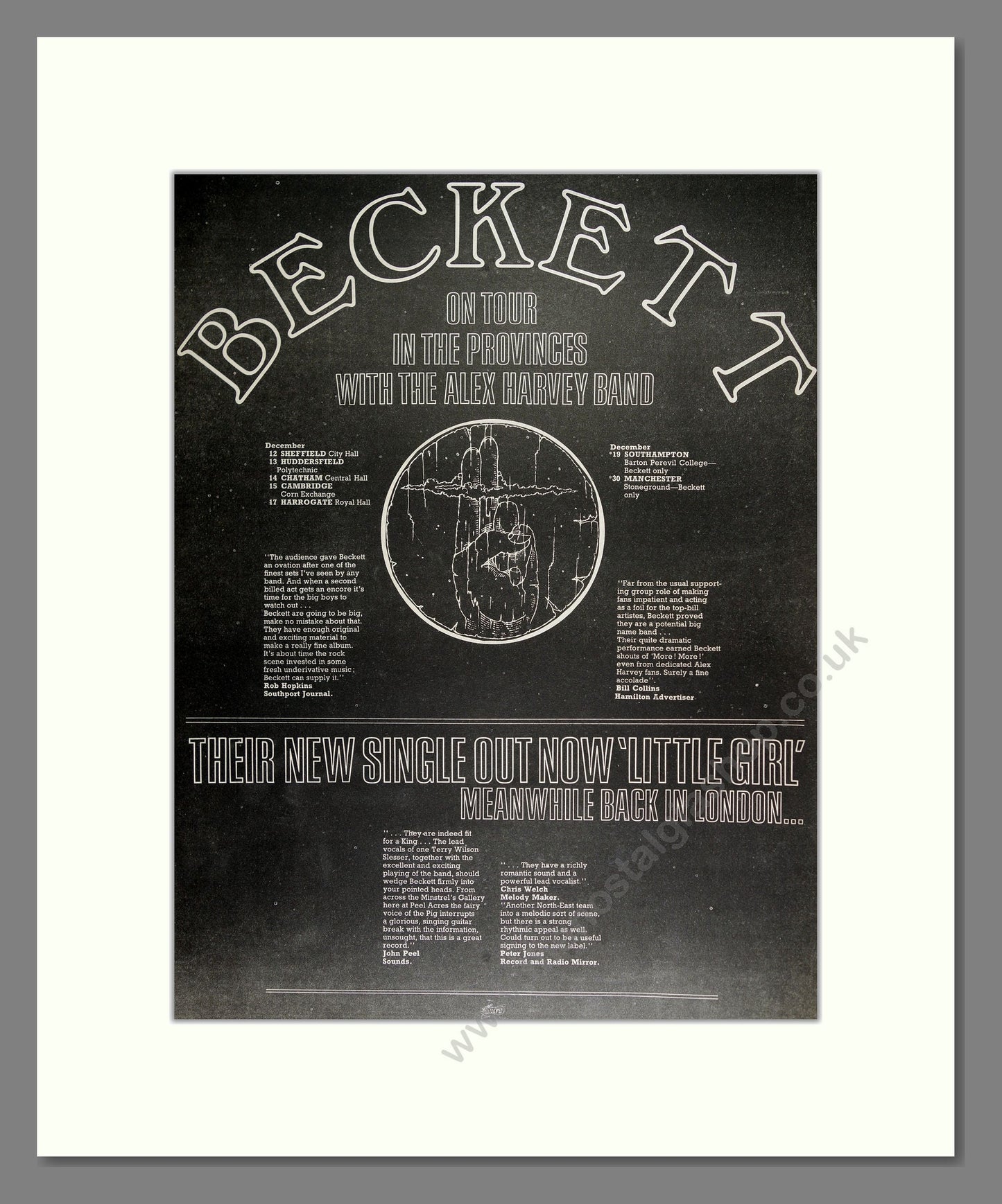 Beckett - UK Tour. Vintage Advert 1973 (ref AD16222)