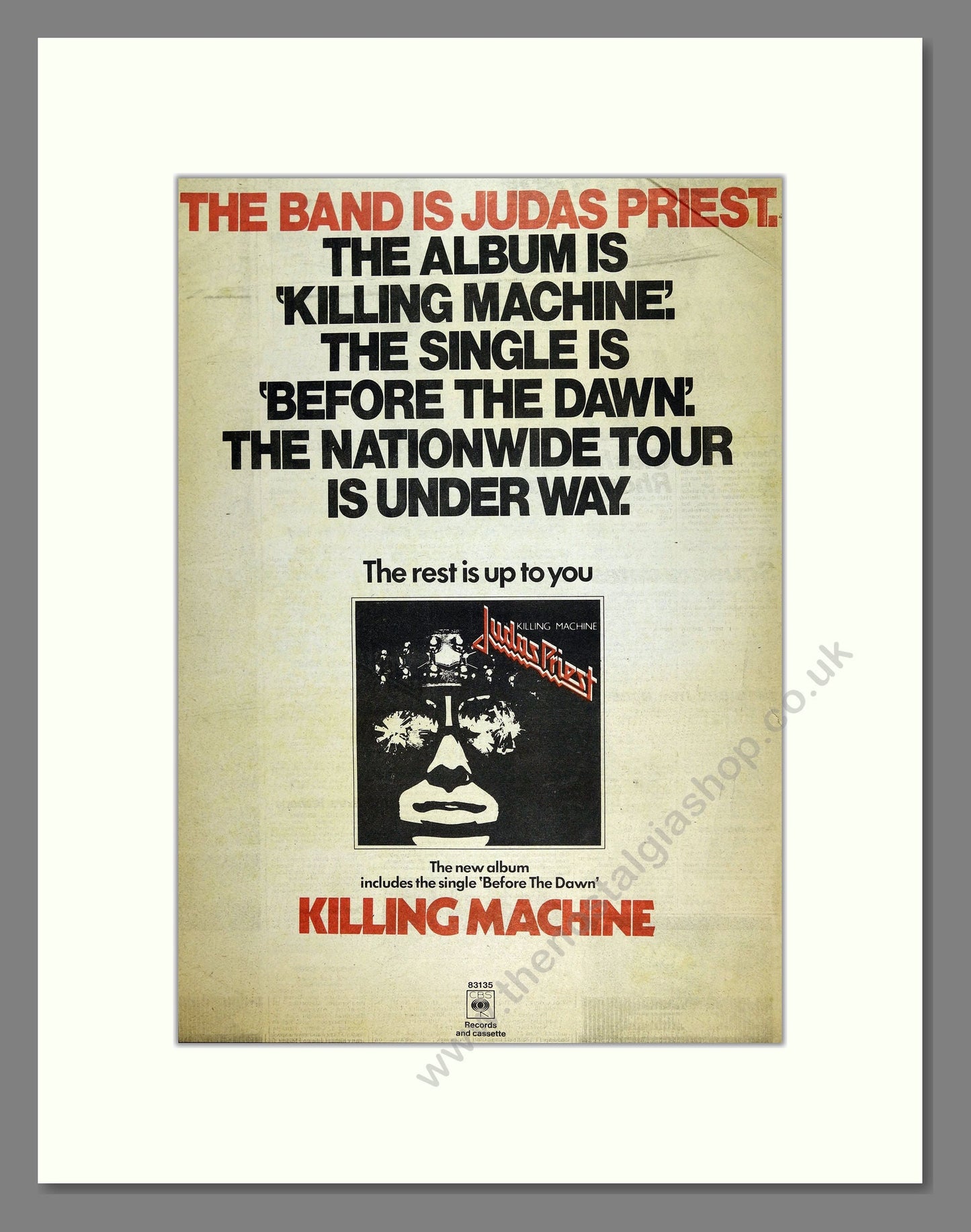 Judas Priest - Killing Machine. Vintage Advert 1978 (ref AD16478)