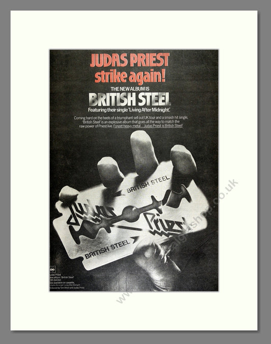 Judas Priest - British Steel. Vintage Advert 1980 (ref AD16479)