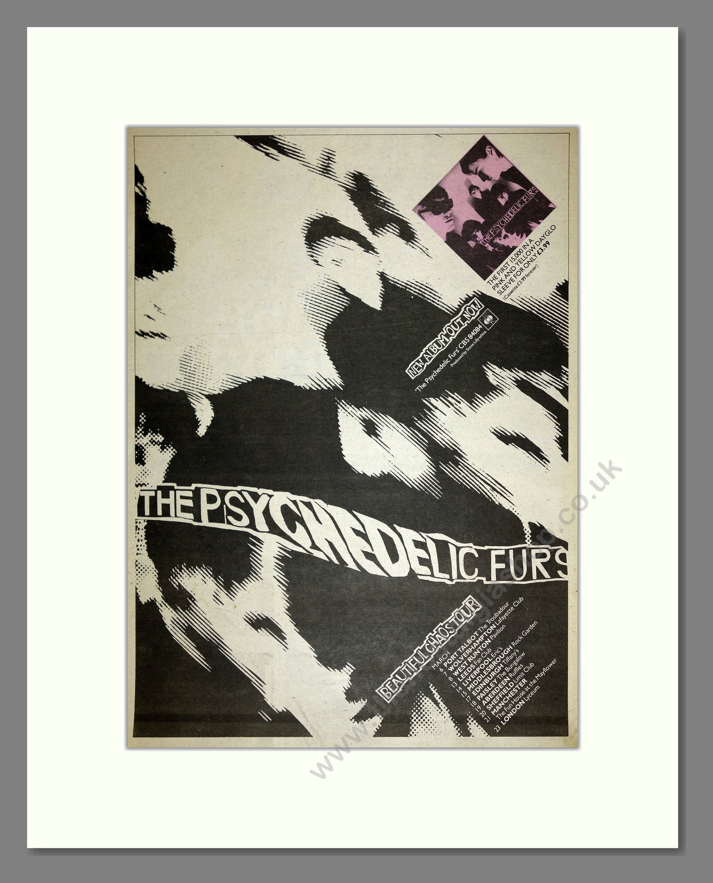 Psychedelic Furs (The) - Beautiful Chaos Tour. Vintage Advert 1980 (ref AD16582)