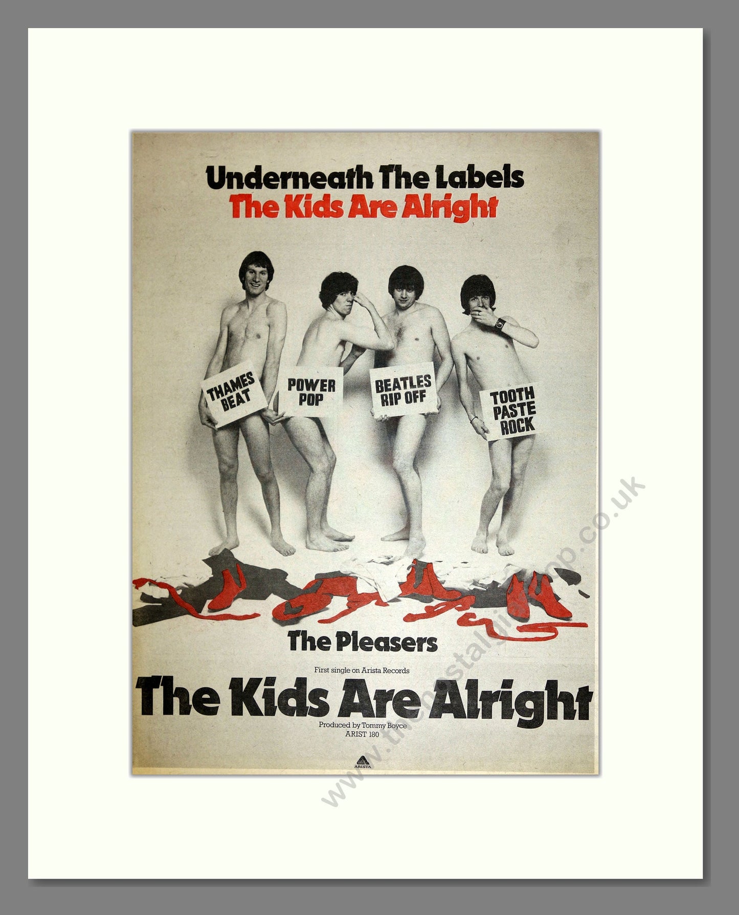 Pleasers (The) - The Kids are Alright. Vintage Advert 1978 (ref AD16622)