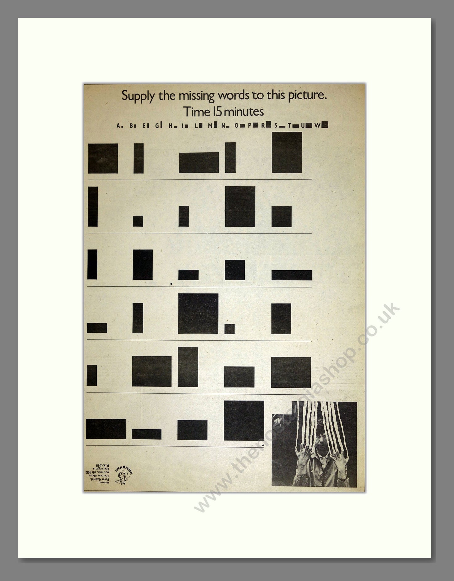 Peter Gabriel - 2nd Album. Vintage Advert 1978 (ref AD16626)