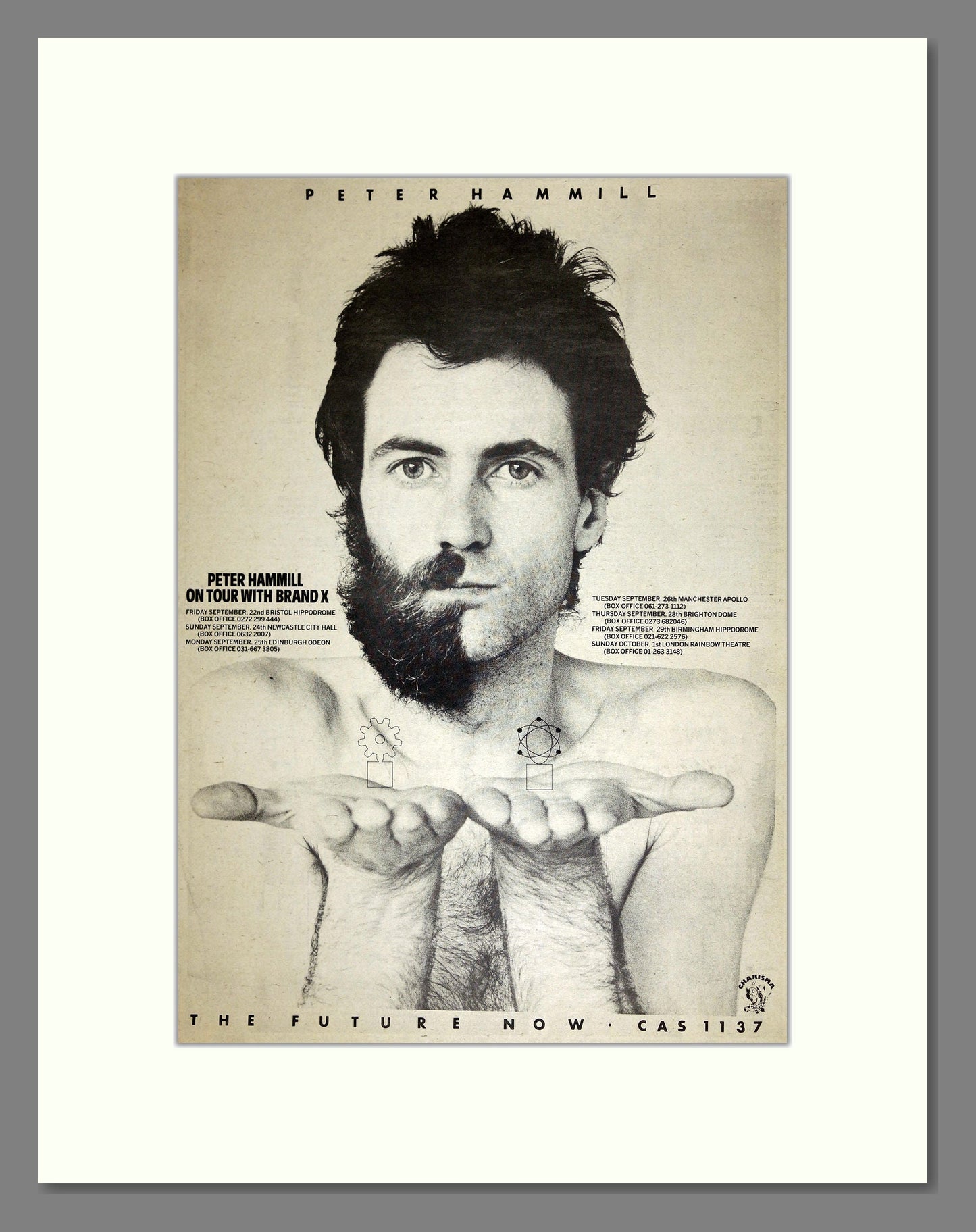 Peter Hammill - The Future Now UK Tour. Vintage Advert 1978 (ref AD16718)