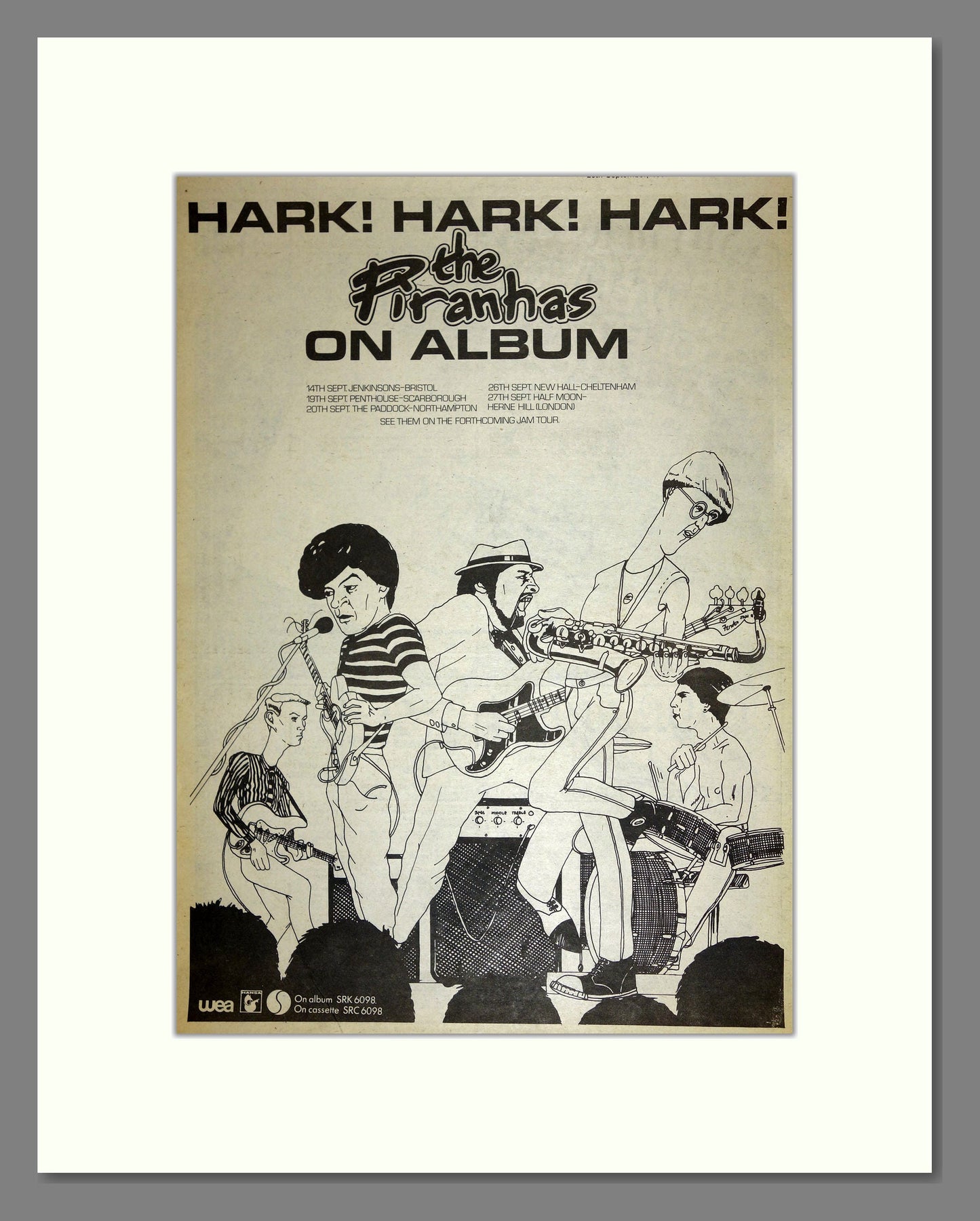 Piranhas (The) - Hark Hark Hark UK Tour. Vintage Advert 1980 (ref AD16738)