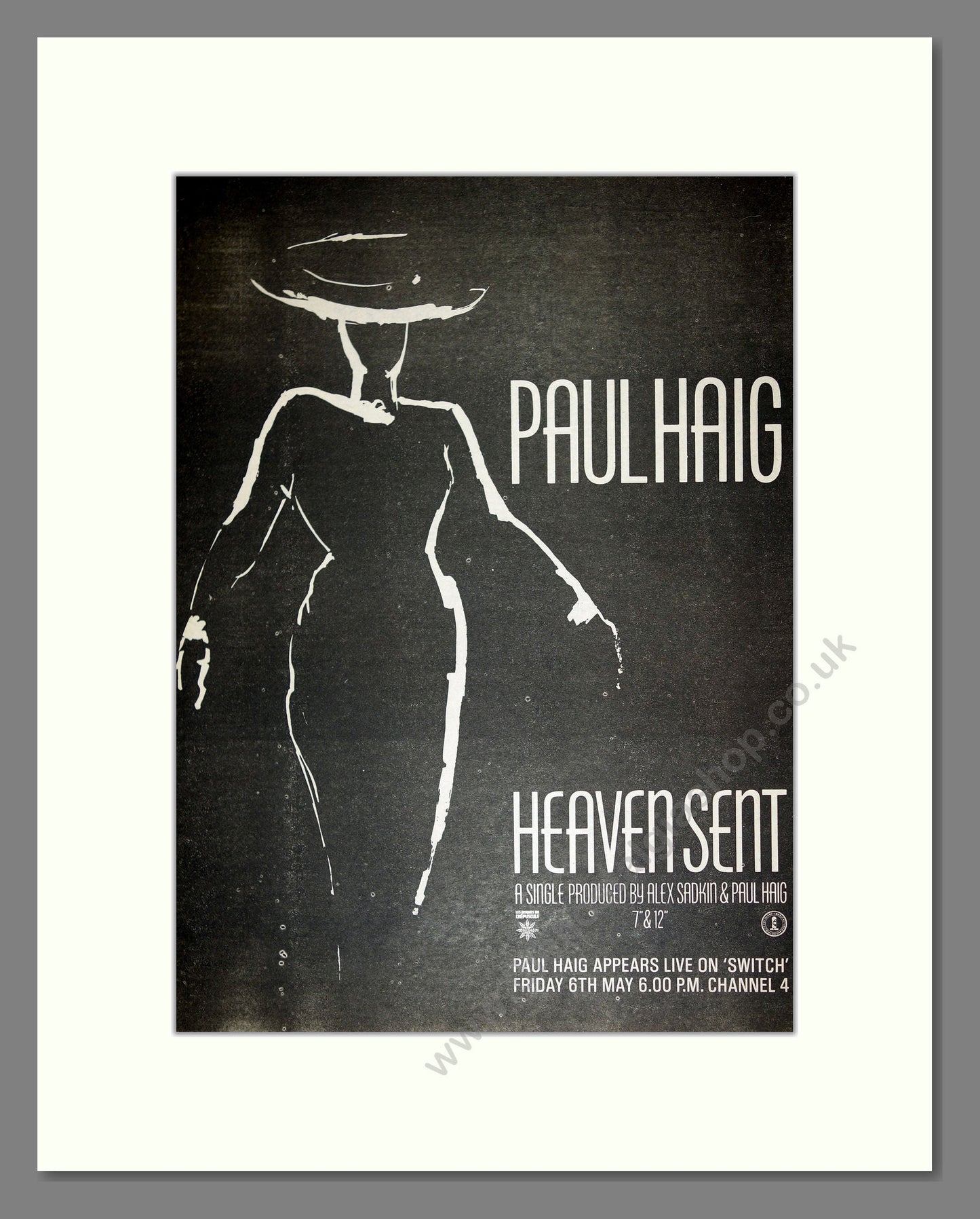 Paul Haig - Heaven Sent. Vintage Advert 1983 (ref AD16743)