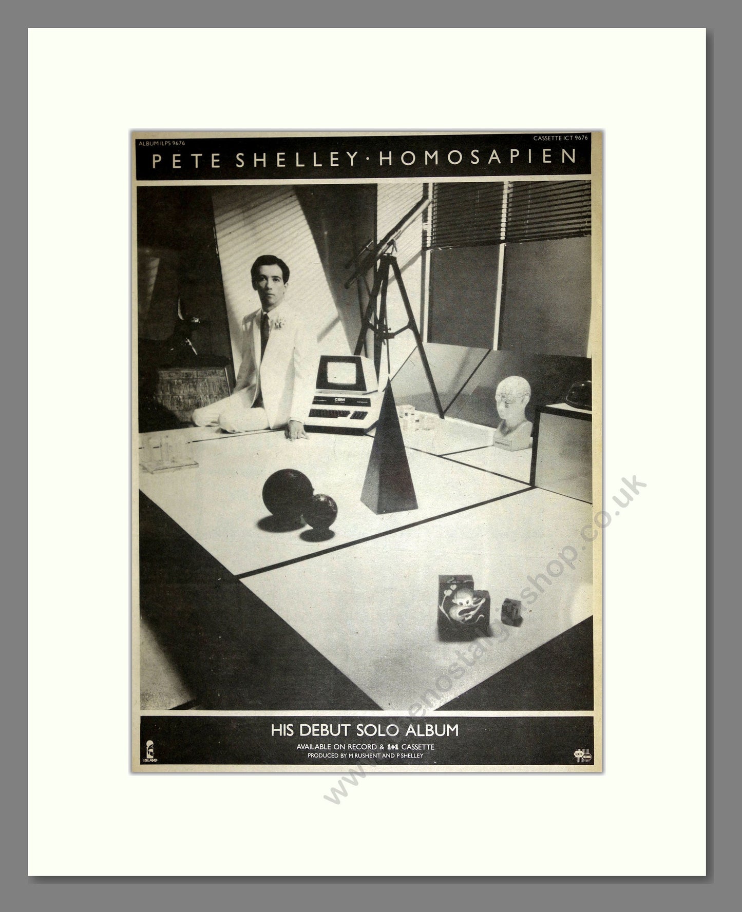 Pete Shelley - Homosapien. Vintage Advert 1982 (ref AD16751)