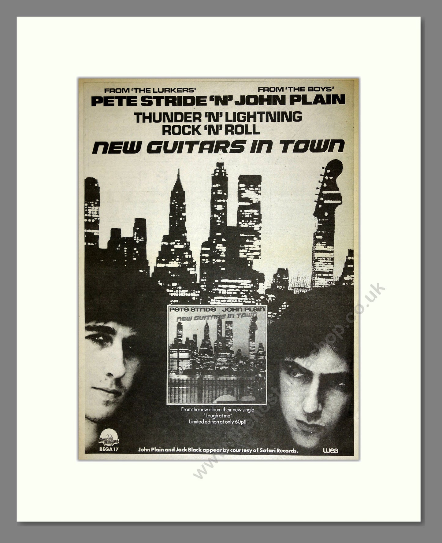 Pete Stride / John Plain - New Guitars in Town. Vintage Advert 1980 (ref AD16756)