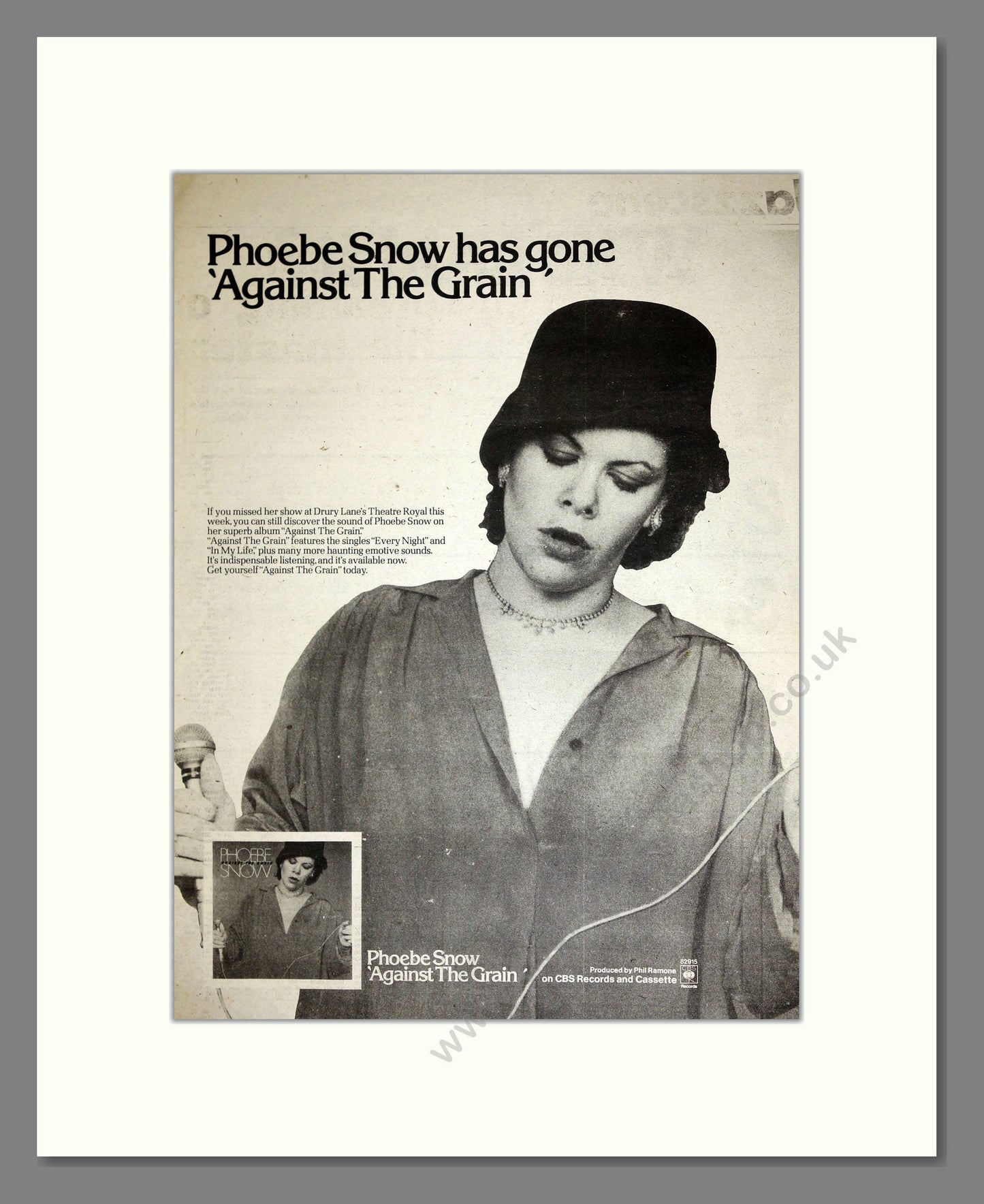 Phoebe Snow - Against The Grain. Vintage Advert 1979 (ref AD16763)