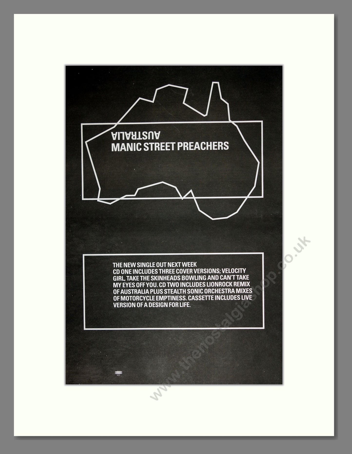 Manic Street Preachers - Australia. Vintage Advert 1996 (ref AD16797)