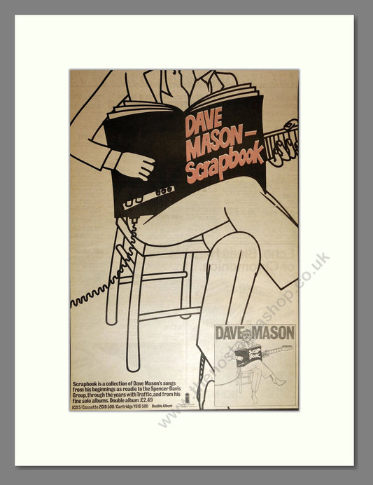 Dave Mason - Scrapbook. Vintage Advert 1972 (ref AD16951)