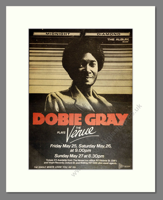 Dobie Gray - Midnight Diamond. Vintage Advert 1979 (ref AD17019)