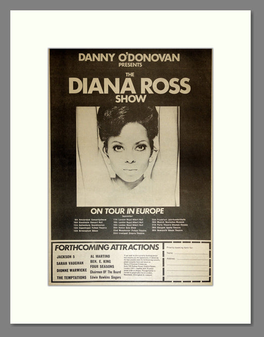 Diana Ross - European Tour. Vintage Advert 1973 (ref AD17180)
