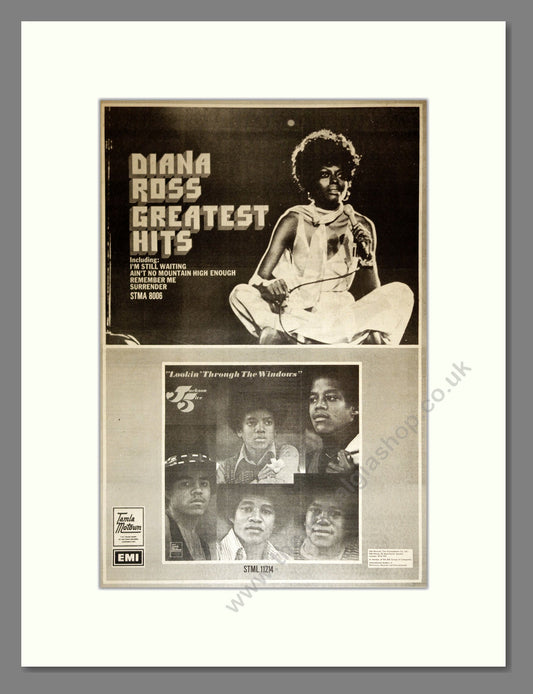 Diana Ross / Jackson Five - Greatest Hits / Looking Through The Windows. Vintage Advert 1972 (ref AD17182)