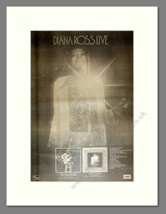 Diana Ross - Live. Vintage Advert 1974 (ref AD17185)