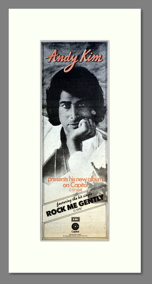 Andy Kim - Rock Me Gently. Vintage Advert 1974 (ref AD200807)