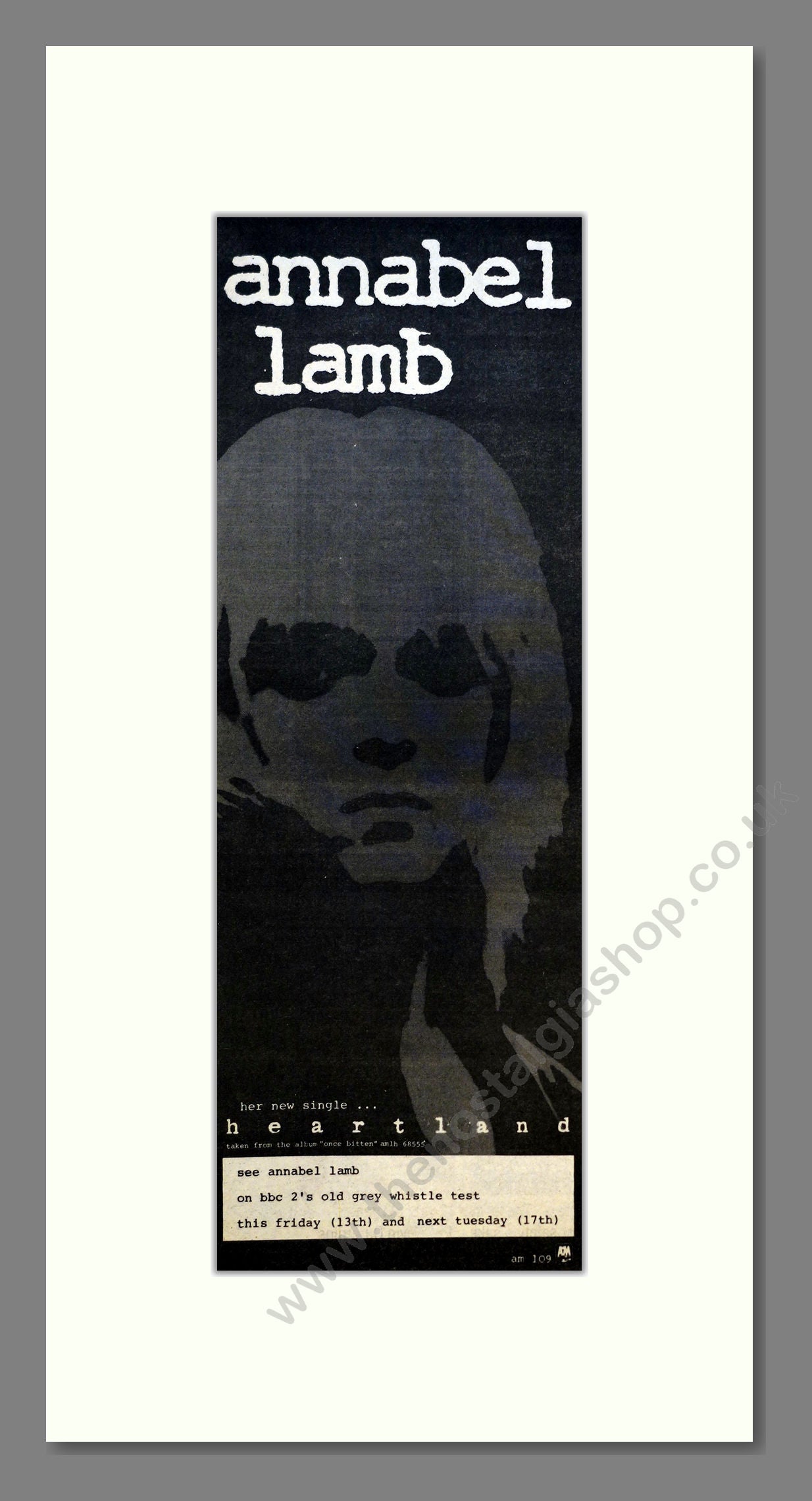 Annabel Lamb - Heartland. Vintage Advert 1983 (ref AD200810)