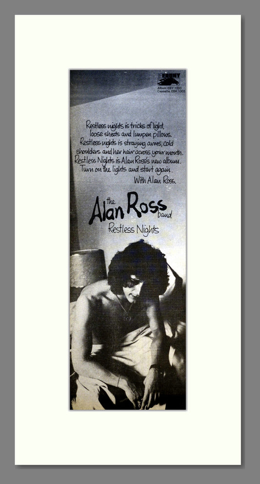 Alan Ross - Restless Nights. Vintage Advert 1978 (ref AD200812)