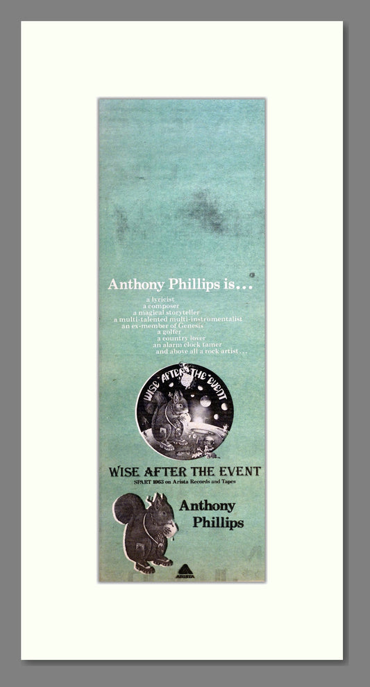 Anthony Phillips - Wise After The Event. Vintage Advert 1978 (ref AD200814)