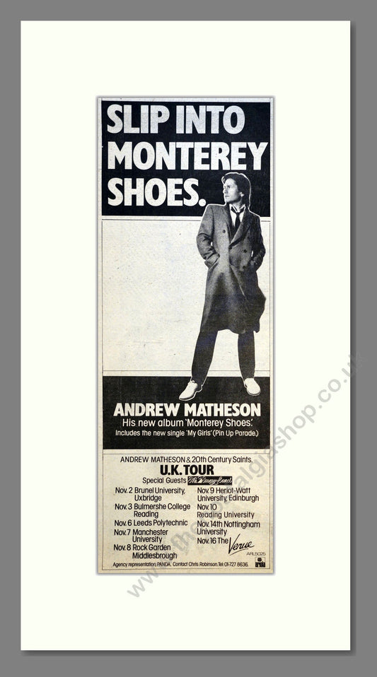 Andrew Matheson - UK Tour. Vintage Advert 1979 (ref AD200831)
