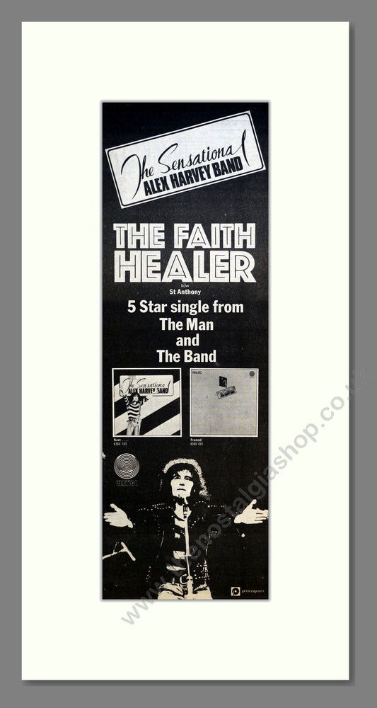 Alex Harvey Band (The Sensational) - Faith Healer. Vintage Advert 1974 (ref AD200843)