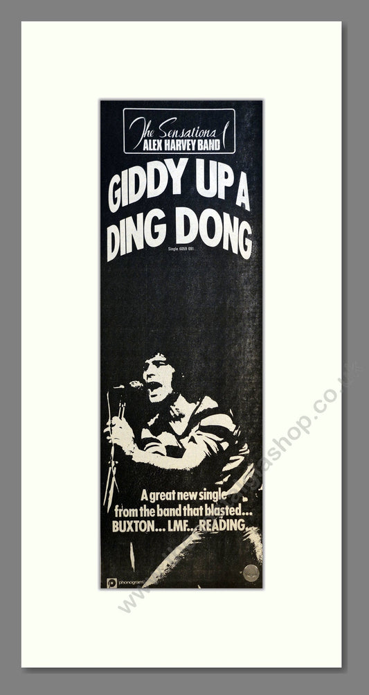 Alex Harvey Band (The Sensational) - Giddy Up A Ding Dong. Vintage Advert 1973 (ref AD200844)