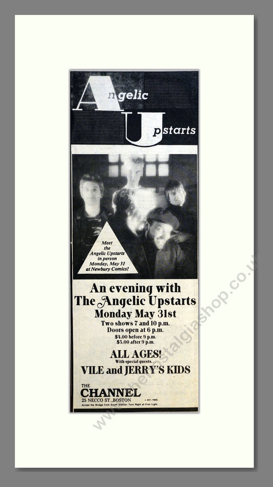 Angelic Upstarts - An Evening With. Vintage Advert 1982 (ref AD200856)