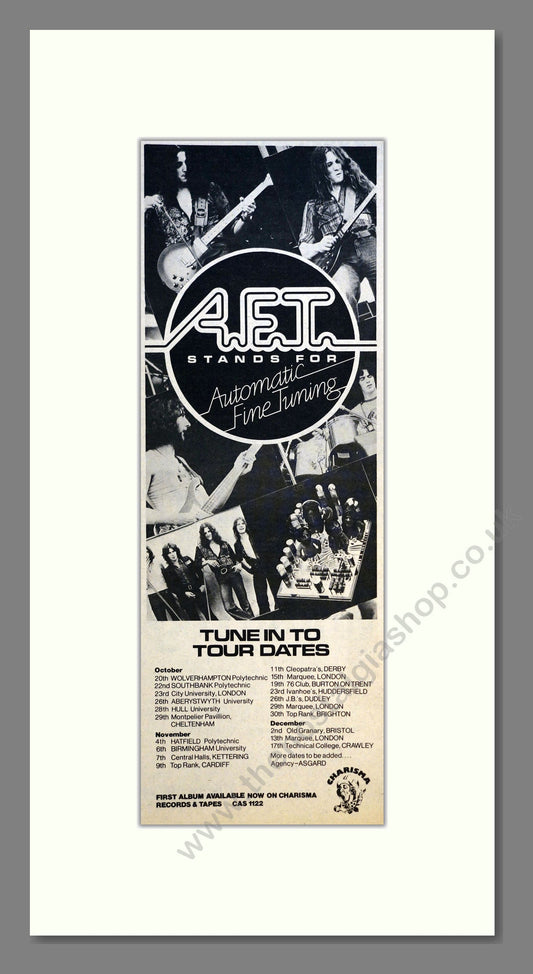 AFT (Automatic Fine Tuning) - UK Tour. Vintage Advert 1976 (ref AD200857)