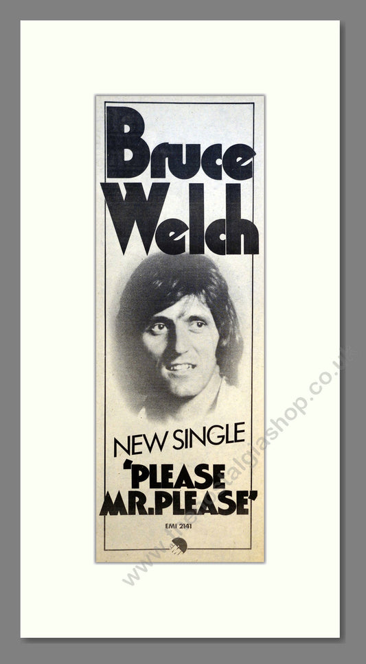 Bruce Welch - Please Mr Please. Vintage Advert 1974 (ref AD200896)