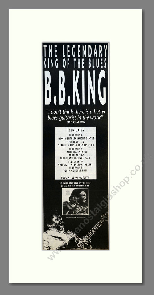 B.B. King - UK Tour. Vintage Advert 1989 (ref AD200897)