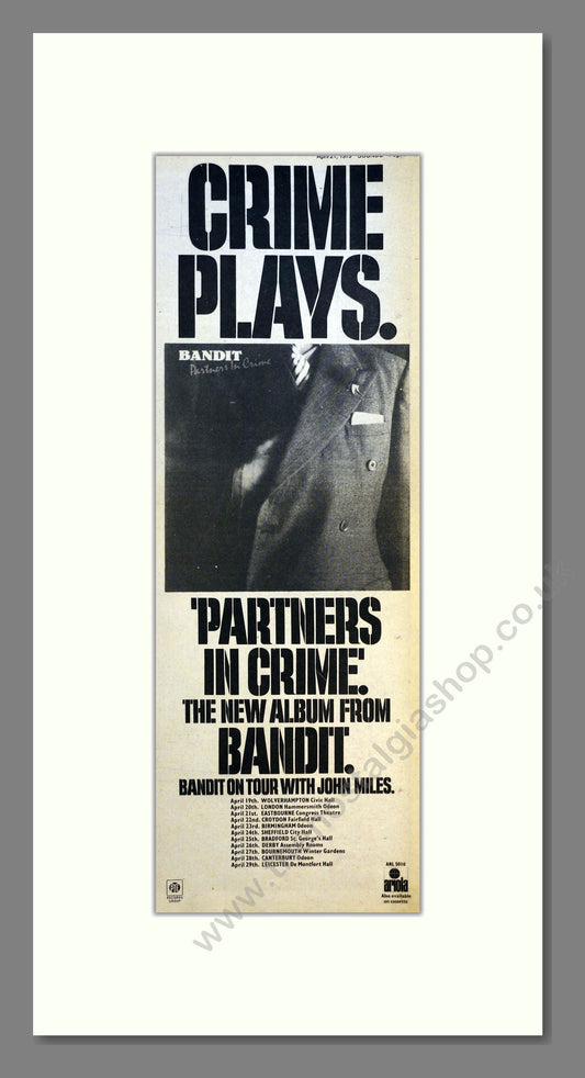 Bandit - Partners In Crime (UK Tour). Vintage Advert 1979 (ref AD200918)