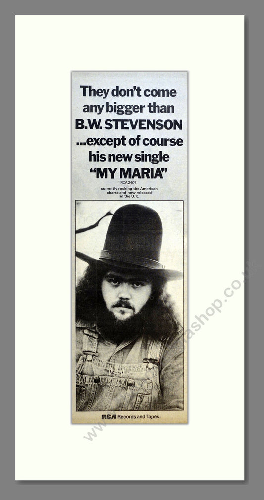 B.W. Stevenson - My Maria. Vintage Advert 1973 (ref AD200920)