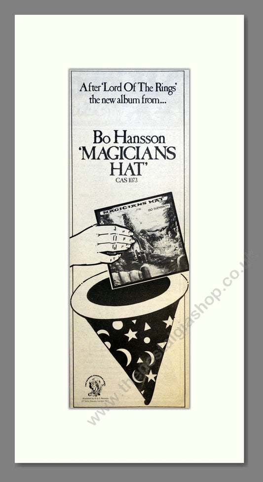 Bo Hansson - Magician's Hat. Vintage Advert 1973 (ref AD200942)
