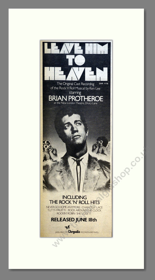 Brian Protheroe - Leave Him To Heaven. Vintage Advert 1976 (ref AD200947)