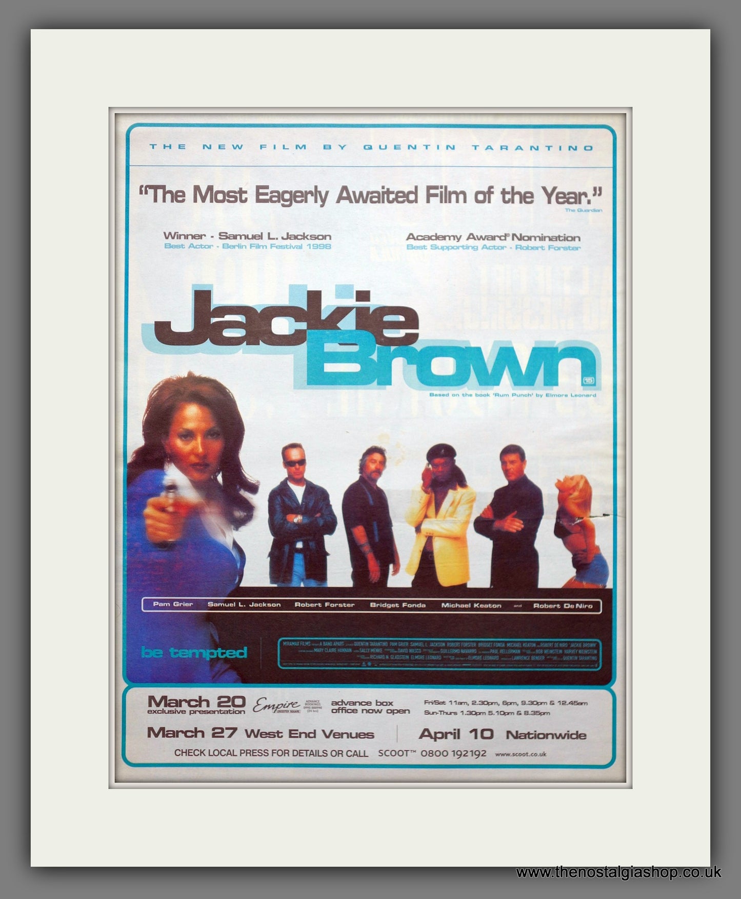 Jackie Brown. Quentin Tarantino. Vintage Advert 1998 (ref AD14148)