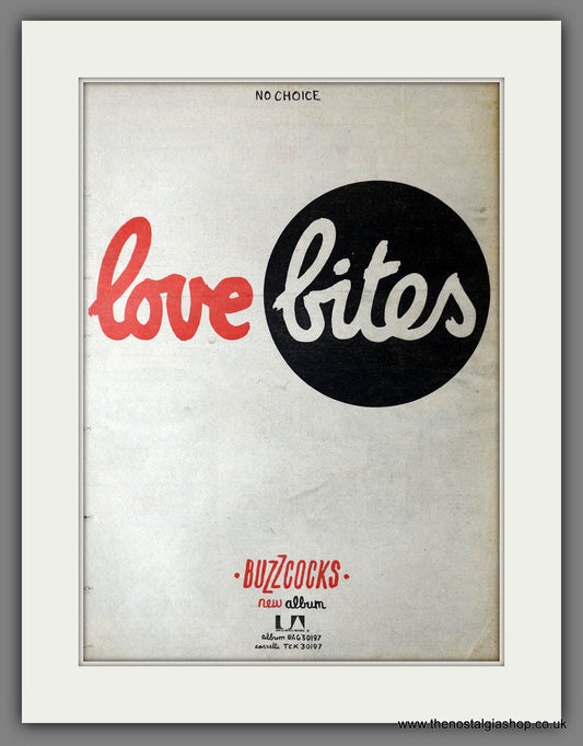 Buzzcocks. Love Bites. Vintage Advert 1978 (ref AD14153)