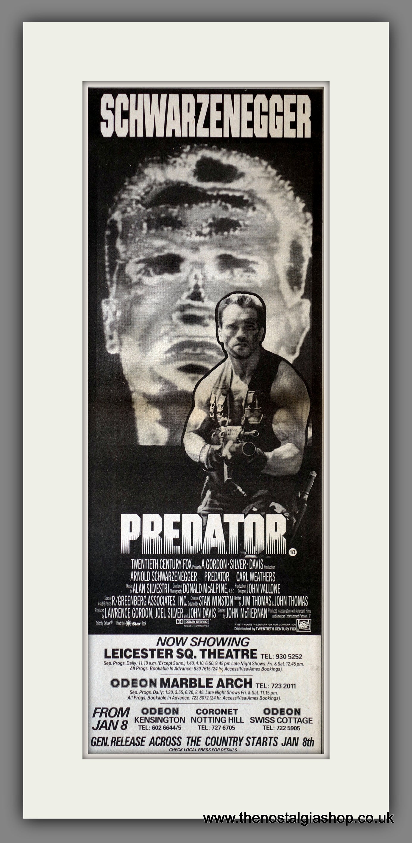 Predator. Arnold Schwarzenegger. Vintage Advert 1988 (ref AD200299)