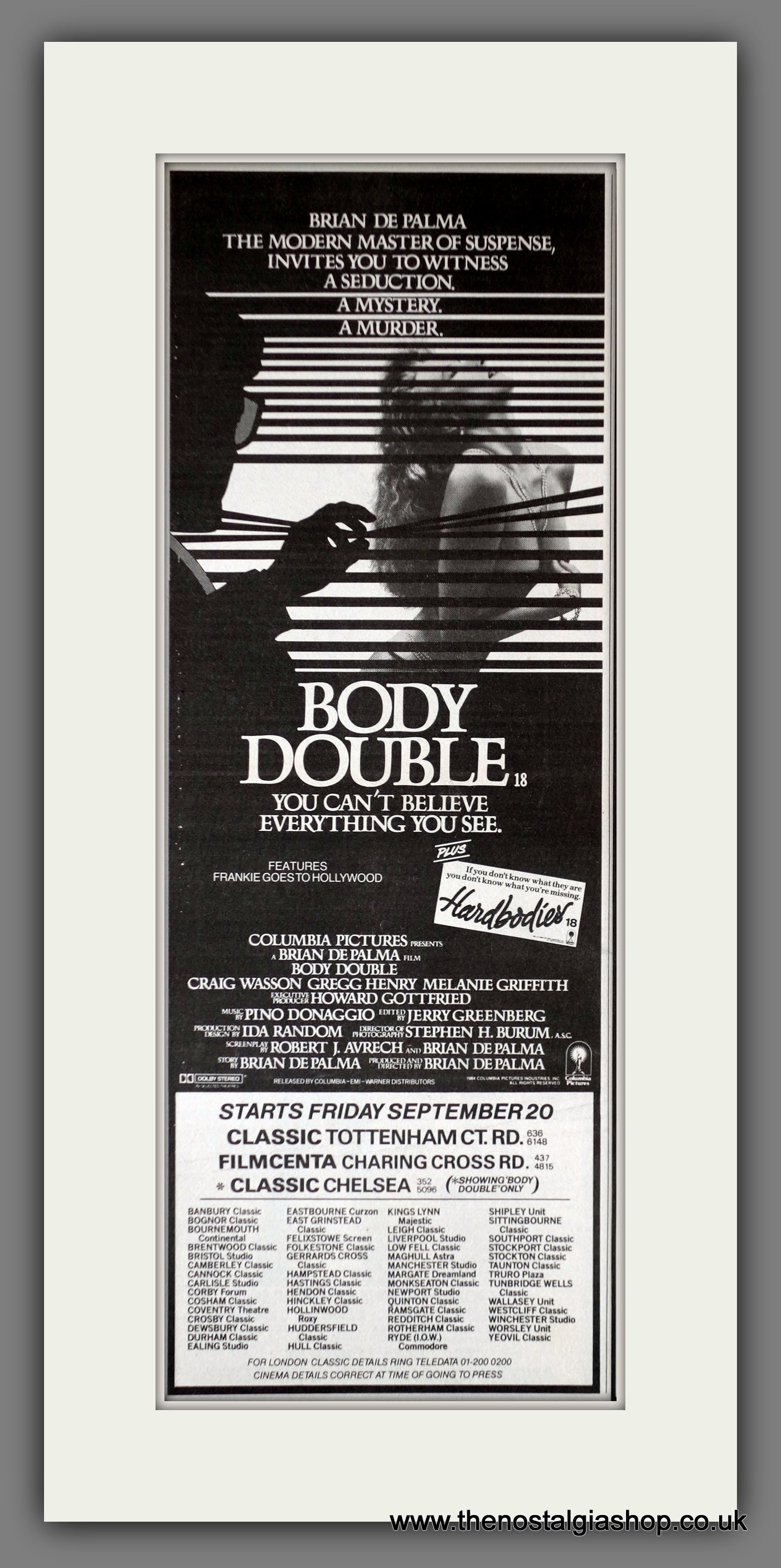 Body Double. Vintage Advert 1985 (ref AD200302)