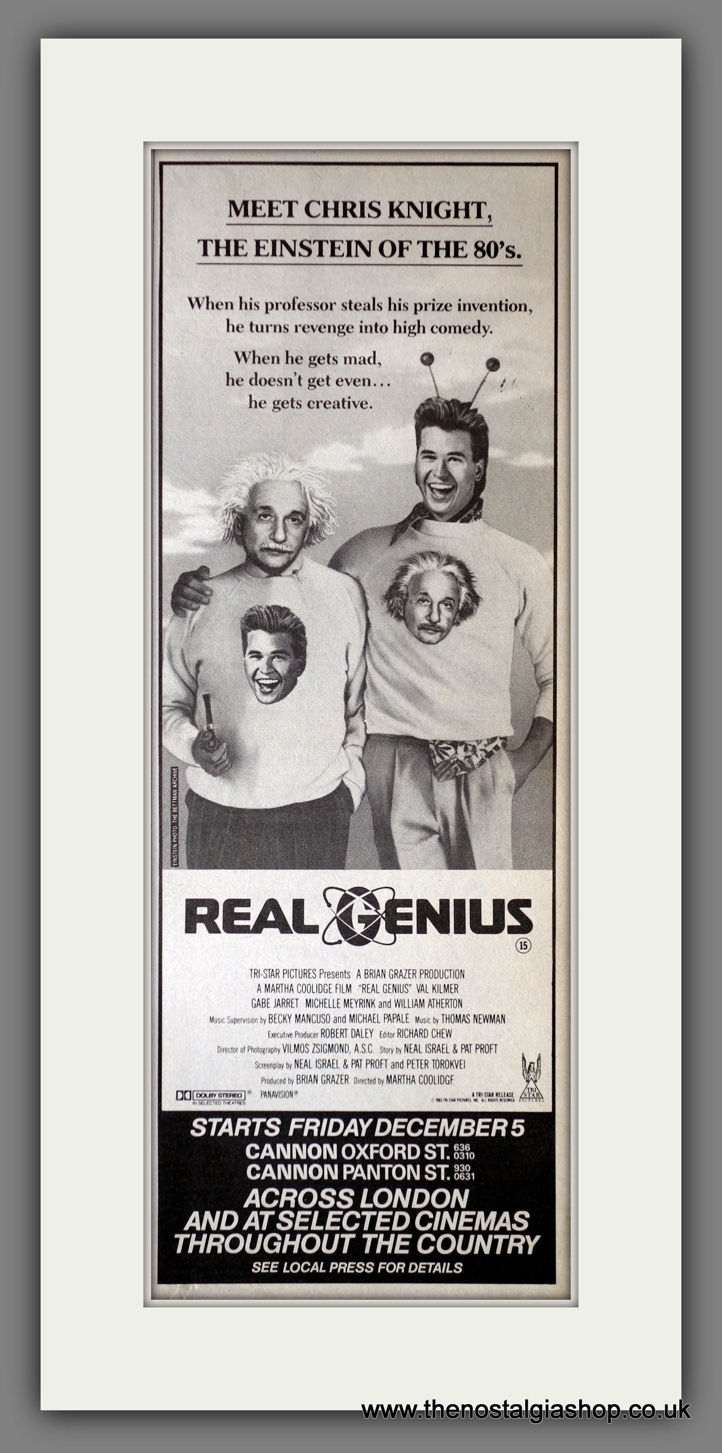 Real Genius. Val Kilmer. Vintage Advert 1986 (ref AD200308)