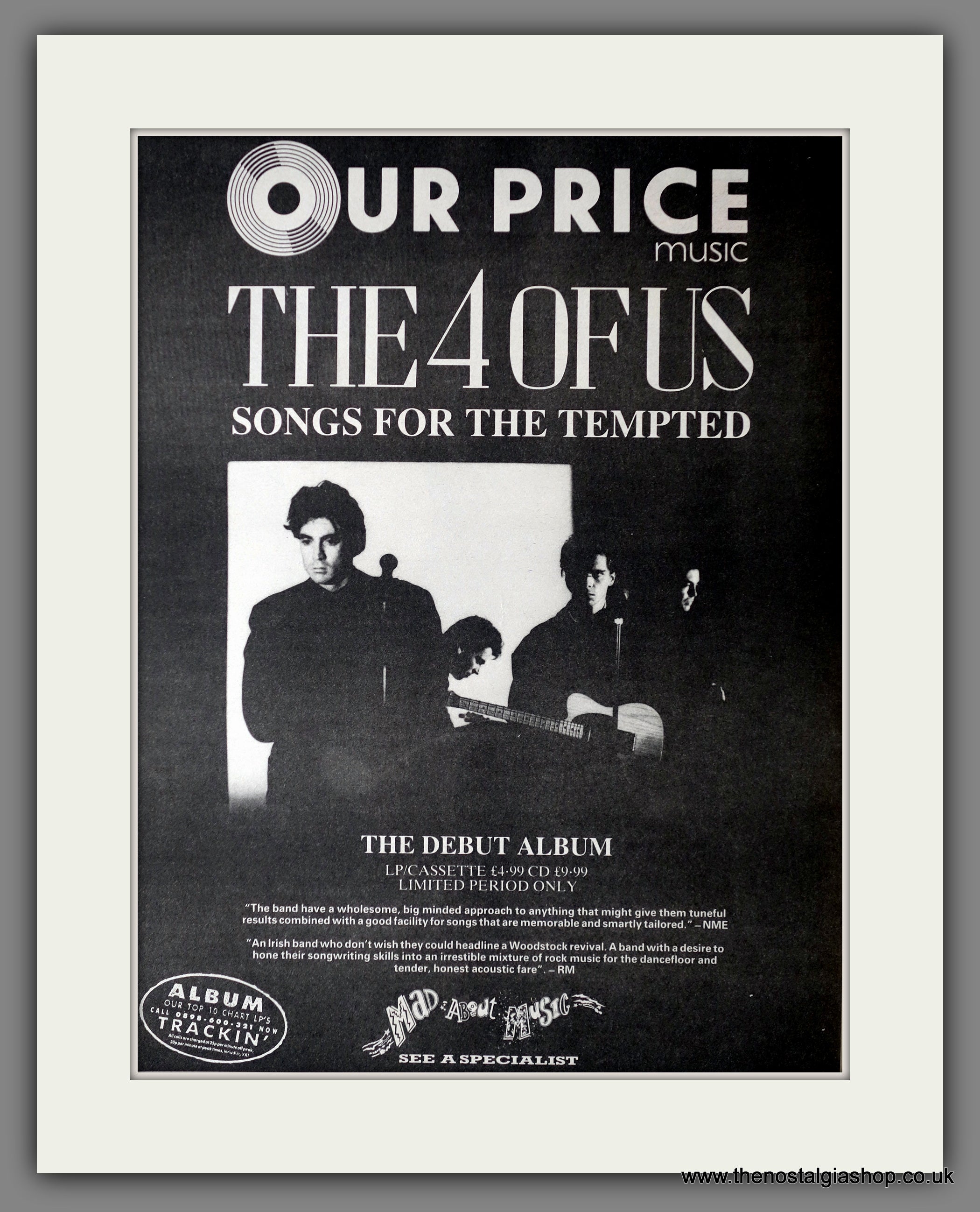 The 4 Of Us Songs For The Tempted Vintage Advert 1989 ref AD14329 the-4-of-us-songs-for-the-tempted-vintage-advert-1989-ref-ad14329