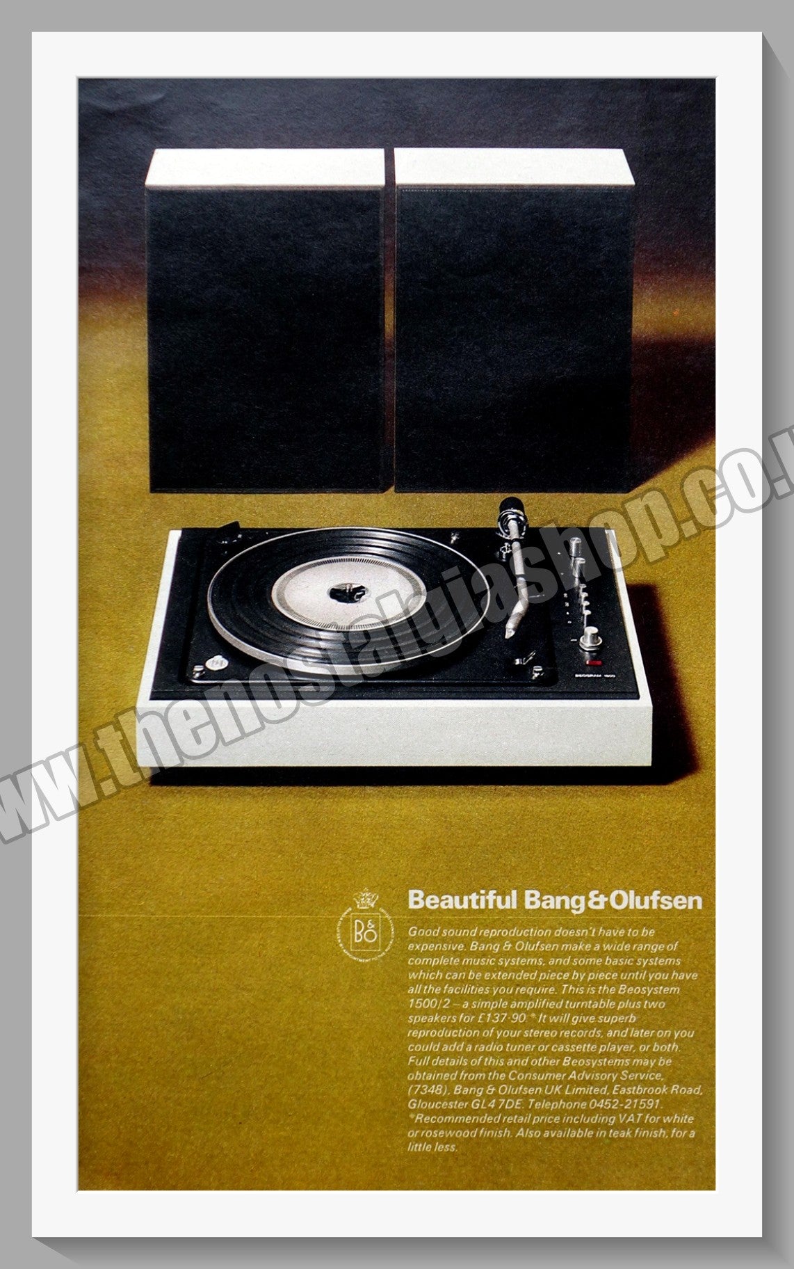 Bang & Olufsen Beosystem. Original Advert 1973 (ref AD300476)