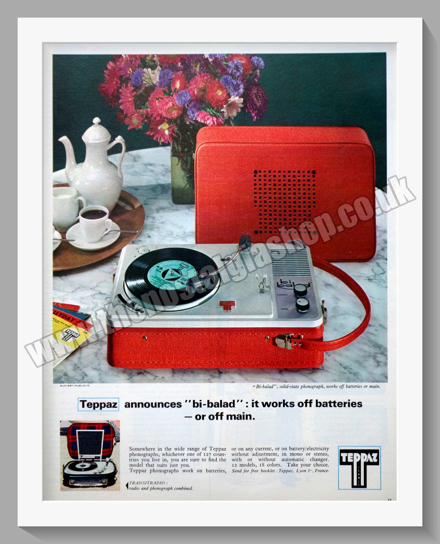 Teppaz Bi-Balad Transitradio. Original Advert 1967 (ref AD300493)
