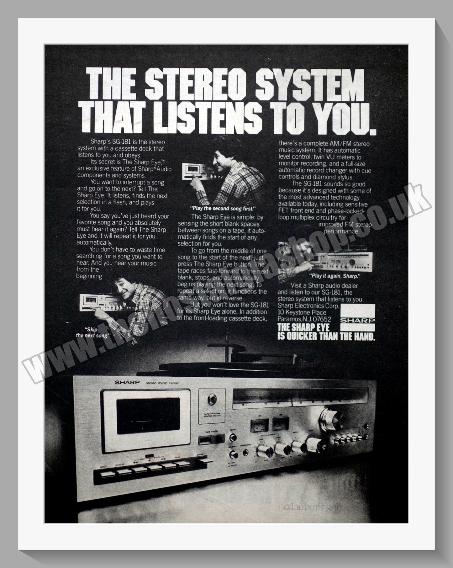 Sharp SG-181 Stereo System. Original Advert 1978 (ref AD300504)
